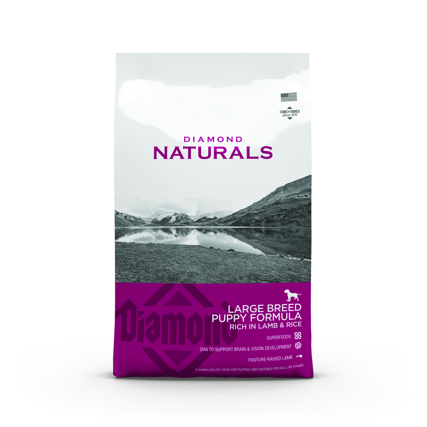 Diamond Naturals Large Breed hvolpa- og fullorðinsfóður - Lamb 15kg