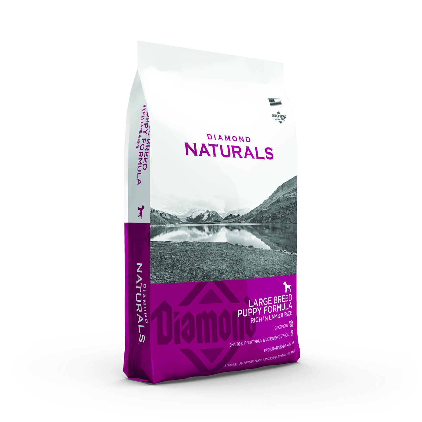 Diamond Naturals Large Breed hvolpa- og fullorðinsfóður - Lamb 15kg