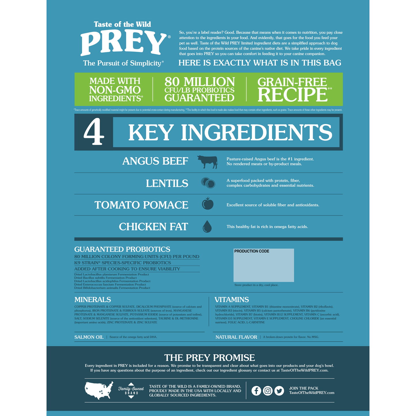 PREY Angus Beef hundafóður - Angus nautakjöt 3,63kg