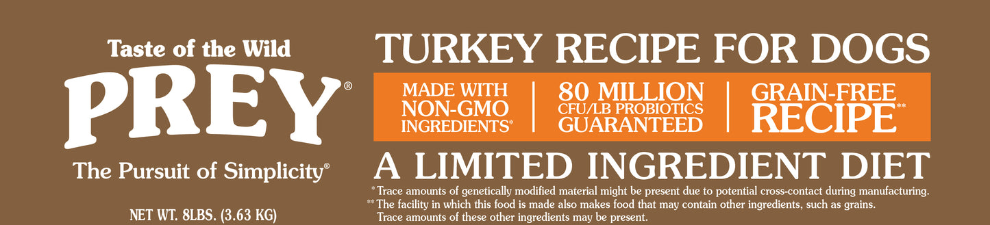 PREY Cage-Free Turkey hundafóður - Kalkúnn 3,63kg