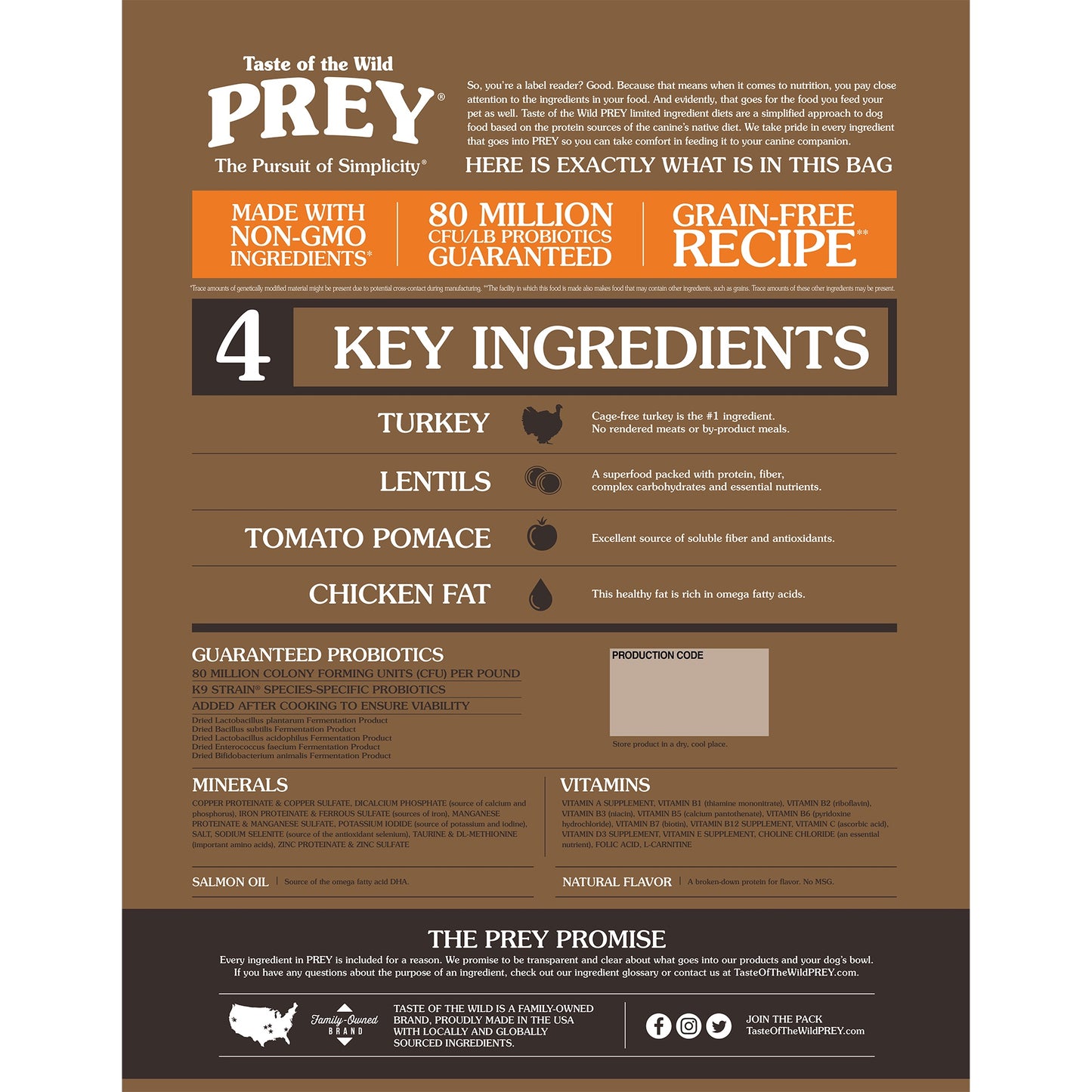 PREY Cage-Free Turkey hundafóður - Kalkúnn 3,63kg