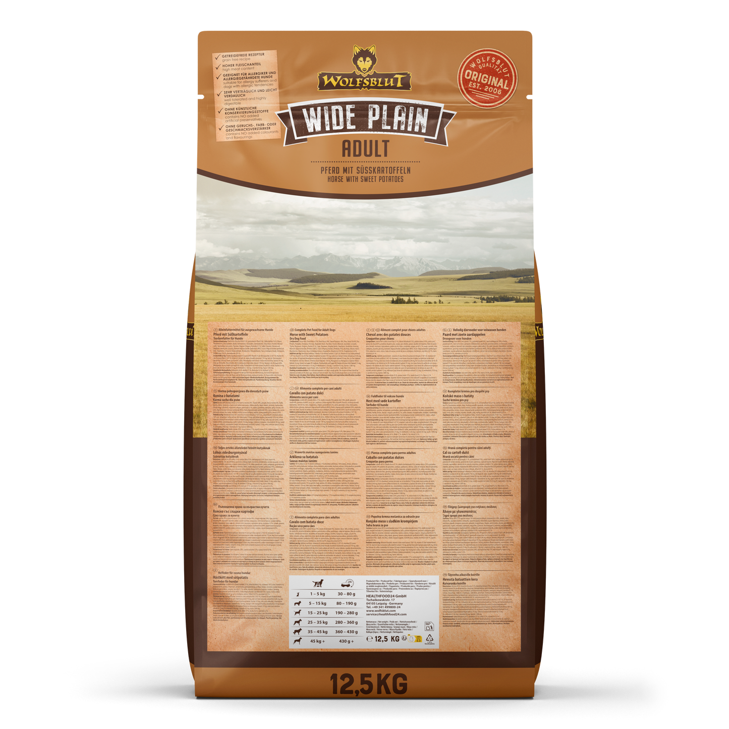 Wide Plain Adult hundafóður - Hrossakjöt 500g