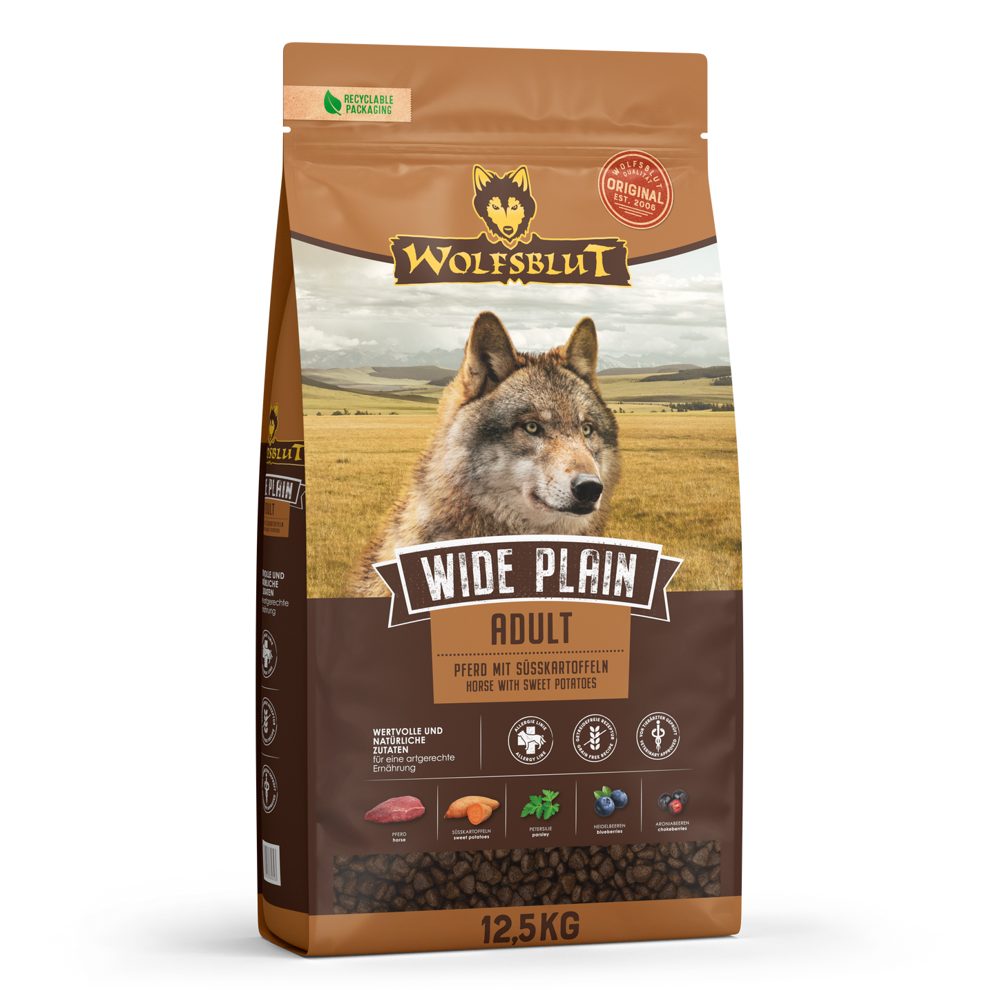 Wide Plain Adult hundafóður - Hrossakjöt 500g
