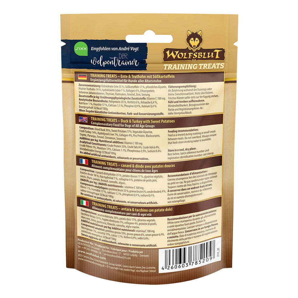 Wolfsblut Wild Duck Training Treats - Önd og kalkúnn 70g