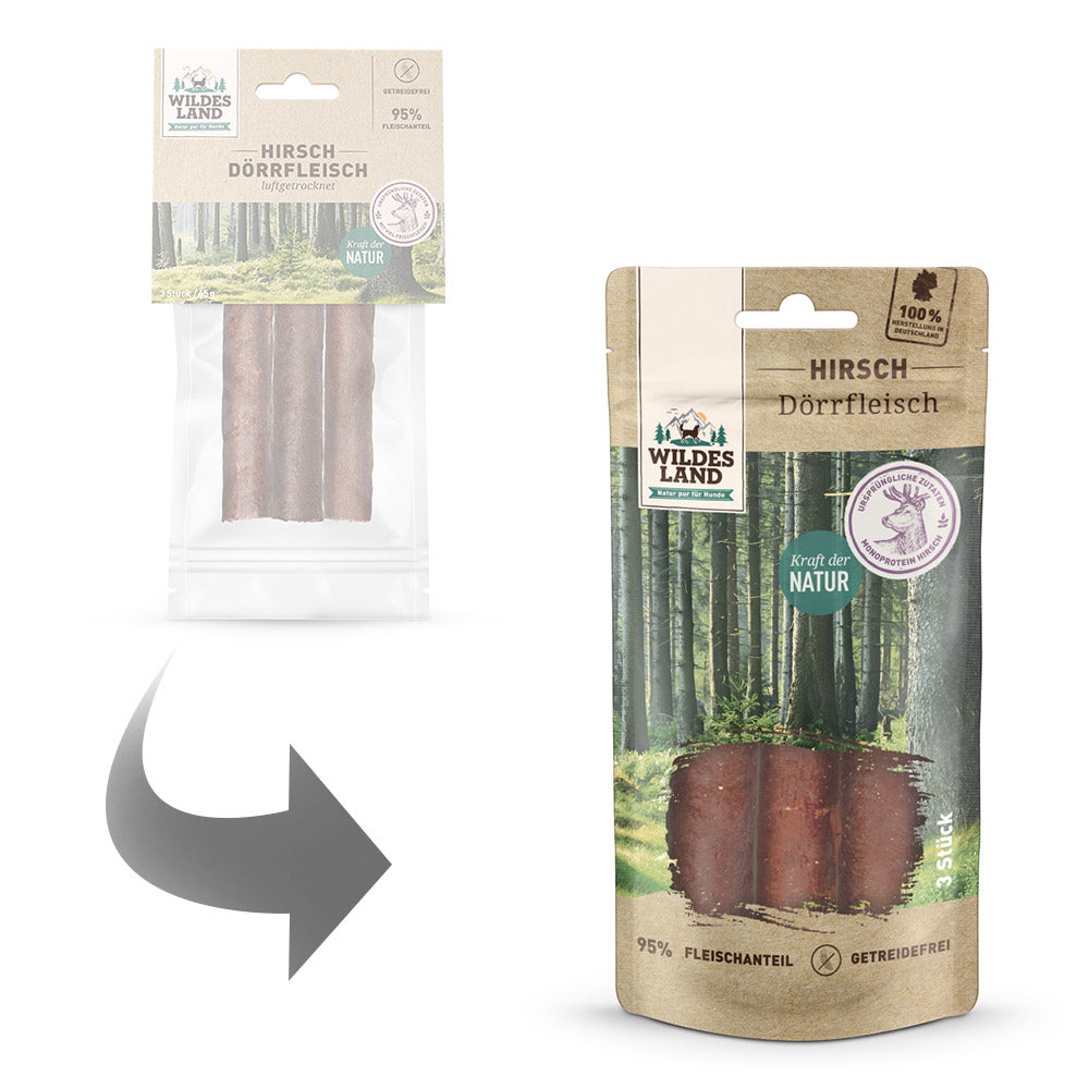 Wildes Land 95% Meat Sticks - Dádýr 3 stk.