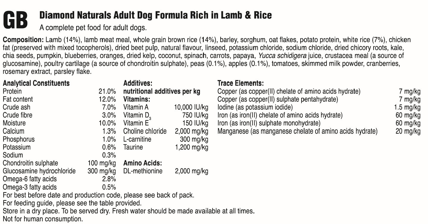 Diamond Naturals Adult hundafóður - Lamb 7,5kg