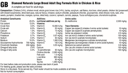 Diamond Naturals Adult Large Breed hundafóður - Kjúklingur 15kg