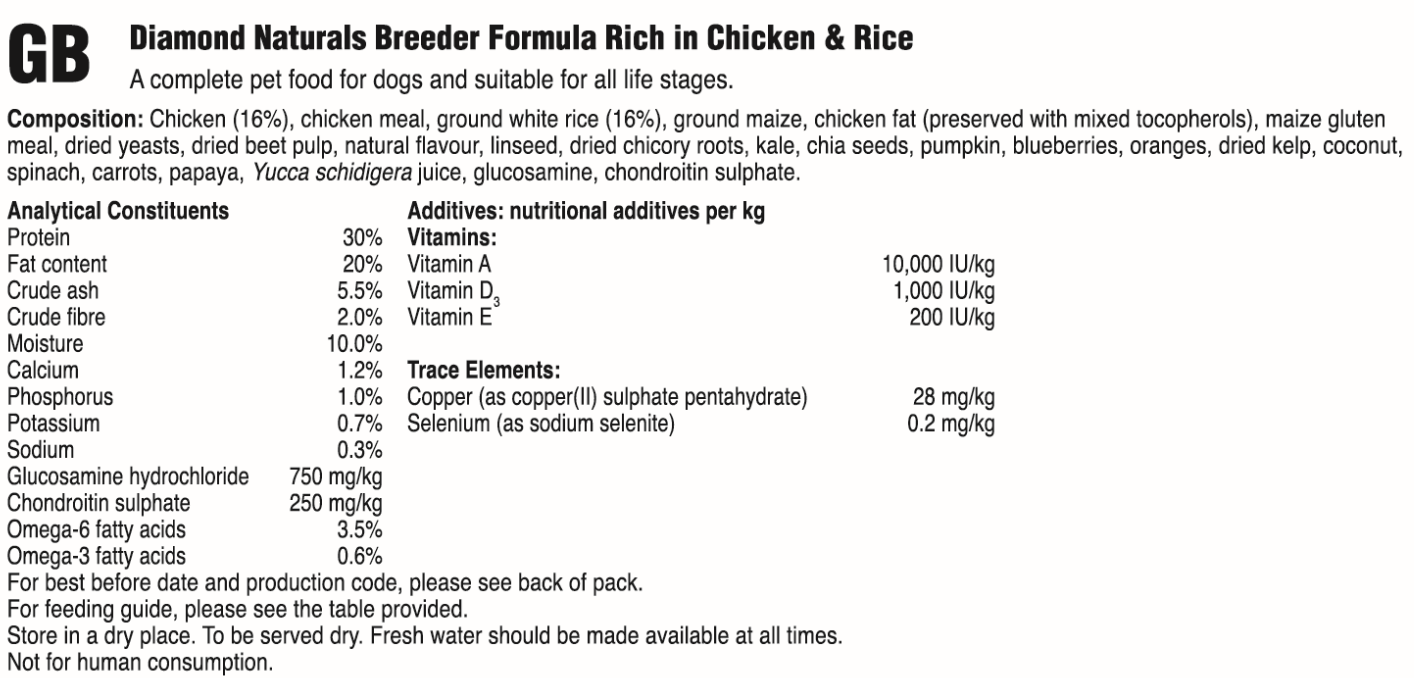 Diamond Naturals Breeder Formula - Kjúklingur 20kg