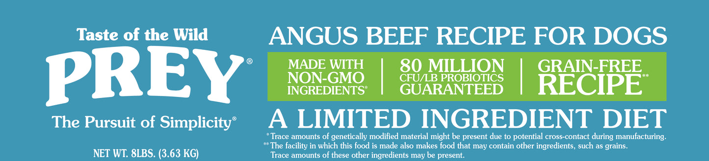 PREY Angus Beef hundafóður - Angus nautakjöt 3,63kg