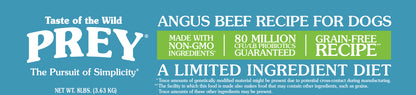 PREY Angus Beef hundafóður - Angus nautakjöt 3,63kg