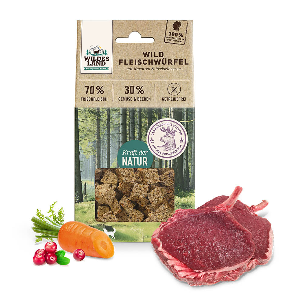 Wildes Land Meat Cubes - Dádýr 100g