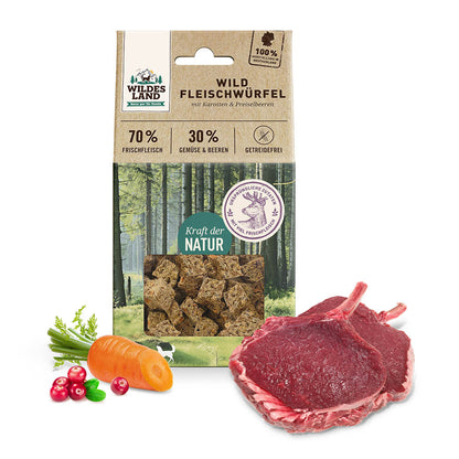 Wildes Land Meat Cubes - Dádýr 100g