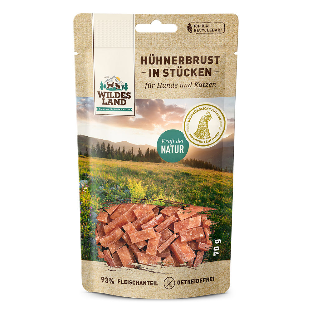 Wildes Land 93% Kjúklingabringa í bitum 70g