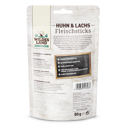 Wildes Land Pure Sticks - Kjúklingur og Lax 50g