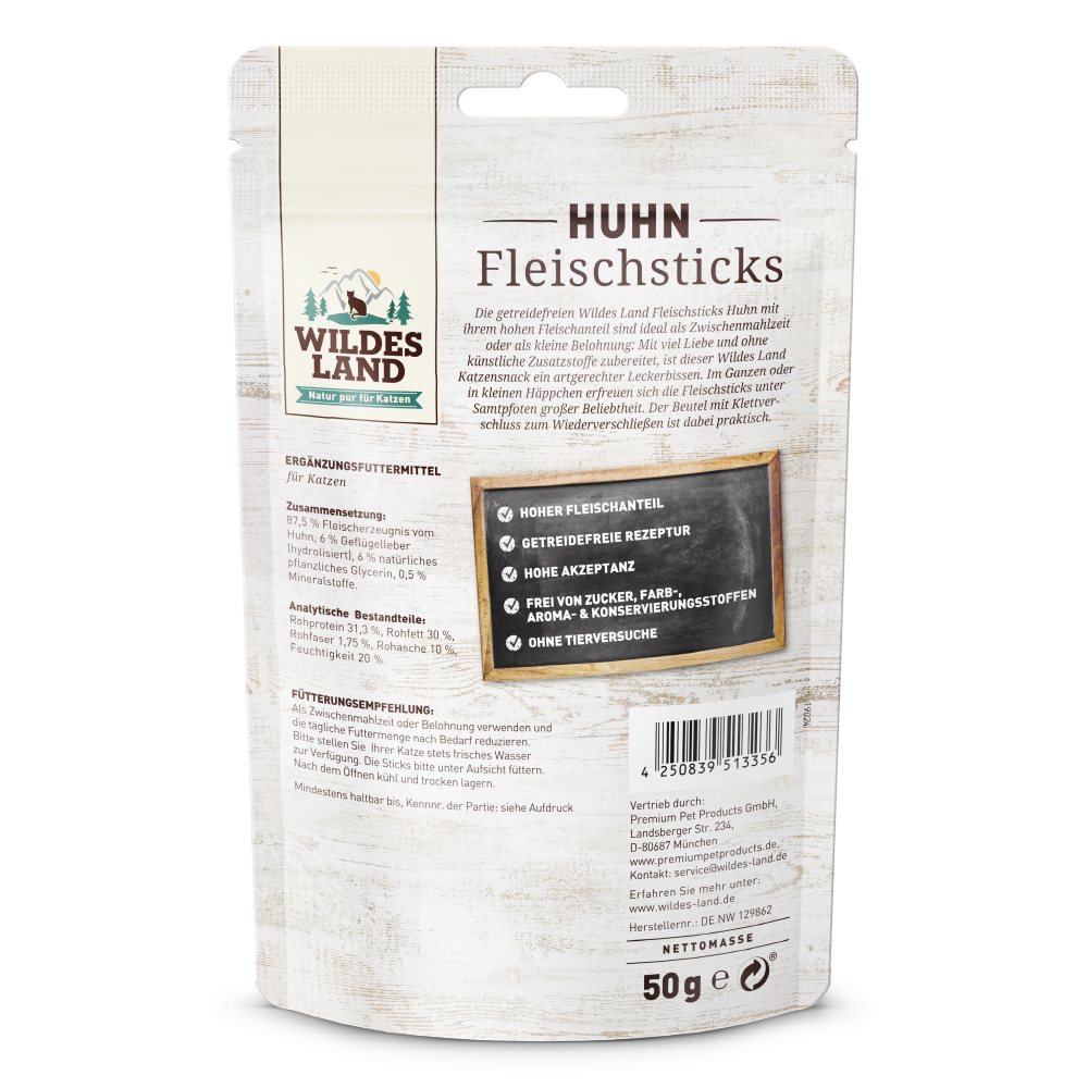 Wildes Land Pure Sticks - Kjúklingur 50g