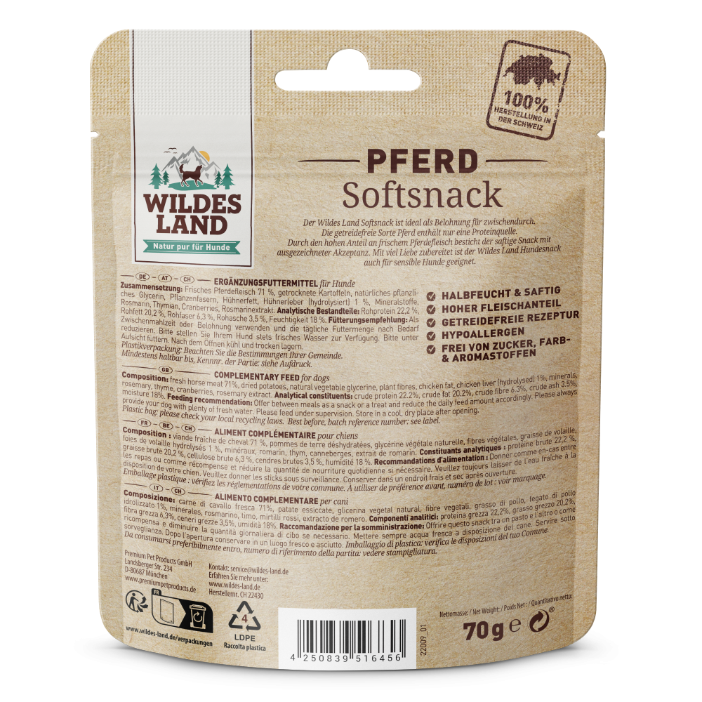 Wildes Land Soft snack - Hrossakjöt 70g