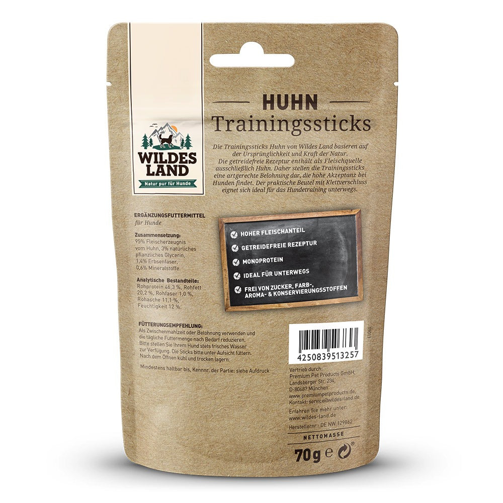 Wildes Land Training Sticks - Kjúklingur 70g